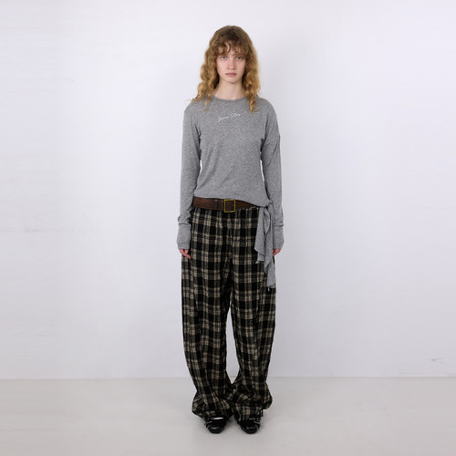 VVNK JANE PLUS2026秋季新款飘带荷叶边针织打底衫女J634061311C