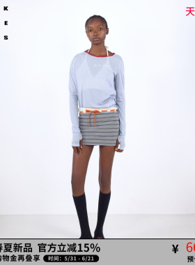 VVNK JANE PLUS2026春季新款撞色微透抽褶长袖罩衫女J624058312D