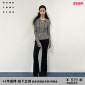 VVNK 女J510103609B V领系带条纹连帽打底衫 JANE PLUS2025春新款