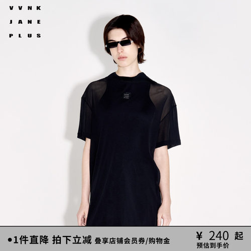 简约T恤VVNKJANEPLUS网眼