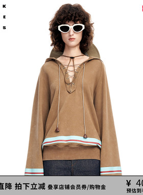 VVNK JANE PLUS春季新品宽松海军领一手长连帽卫衣女J315052305A