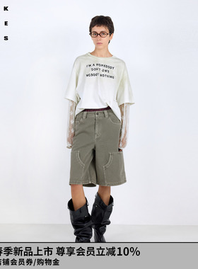 VVNK JANE PLUS2026春季新款假两件长袖蕾丝字母T恤女J610562301A
