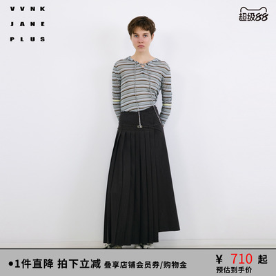 VVNK JANE PLUS秋季抽绳连帽条纹打底衫女J530107615A