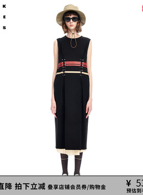 VVNK JANE PLUS春季新品宽松罗马布无袖圆领连衣裙女J310663028C