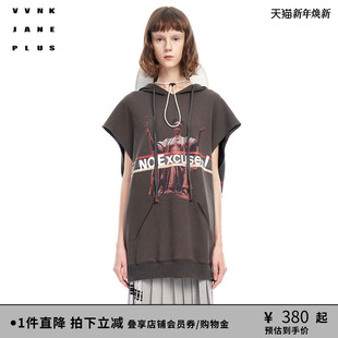 复古宽松无袖 VVNK 新品 PLUS夏季 过臂长卫衣女J315057306B JANE