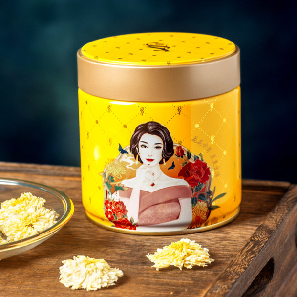 赏友花业 黄山贡菊 墨红玫瑰 黄菊花茶特级重瓣玫瑰 花茶降火养颜