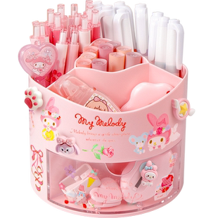 搭贴纸贴片！旋转笔筒儿童女孩小学生桌面文具收纳盒超大容量女生书桌置物架卡通可爱创意高颜值笔桶收纳笔架