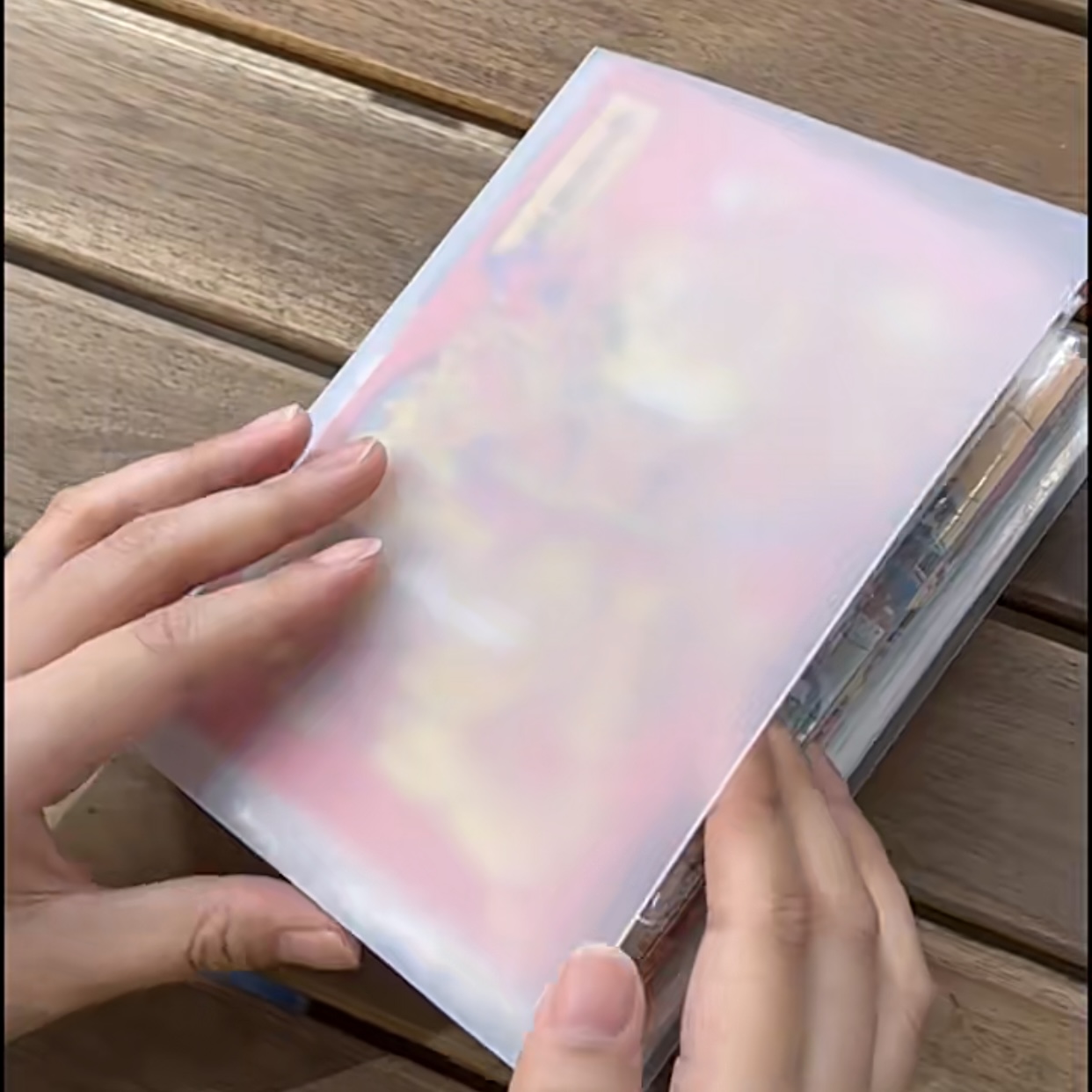 明信片收纳册透明相册本纪念册4/5/6/7/8寸照片影集大号拍立得卡片小卡油画棒画画绘画作品美甲贴纸旅行卡册