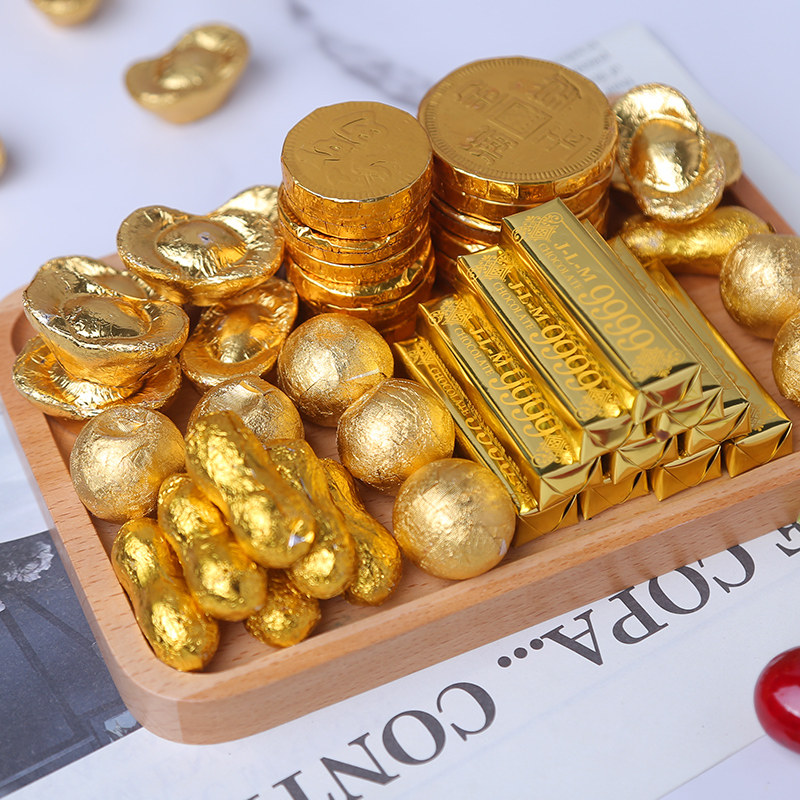 黑克金币巧克力金元宝金条散装蛋糕生日喜糖装饰年货（代可可脂）
