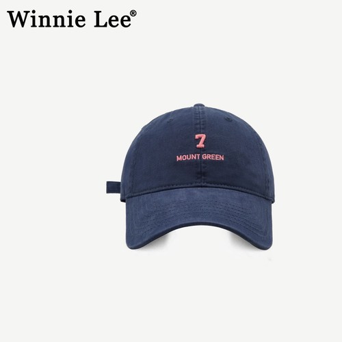 WinnieLee字母刺绣棒球帽软顶