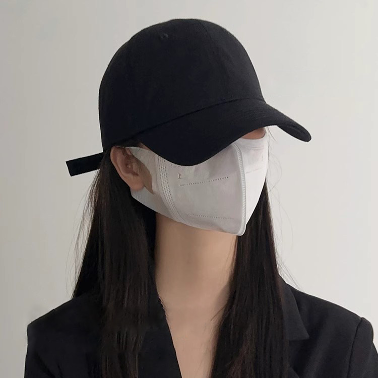 Monstar Lee日本设计师联名款黑色棒球帽子夏季纯色大头围鸭舌帽