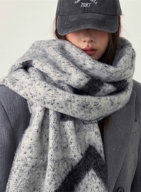 Monstar Lee日本设计师联名款围巾女高级感氛围感冬加厚保暖围脖