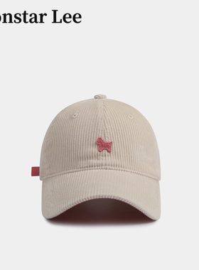 Monstar Lee日本设计师联名款秋冬灯芯绒棒球帽子保暖简约鸭舌帽