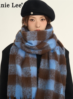 Winnie Lee日本设计师联名款虞书欣同款围巾女冬季高级感冬季保暖