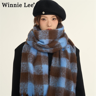 Winnie Lee日本设计师联名款虞书欣同款围巾女冬季高级感冬季保暖