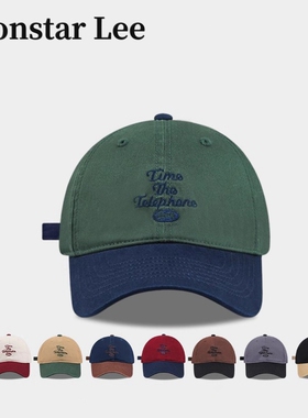 Monstar Lee日本设计师联名款撞色棒球帽子刺绣鸭舌帽户外遮阳帽