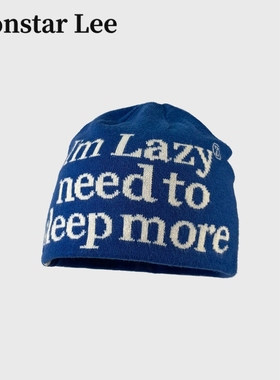 Monstar Lee日本设计师联名款提花针织帽子男女秋冬季毛线帽冷帽