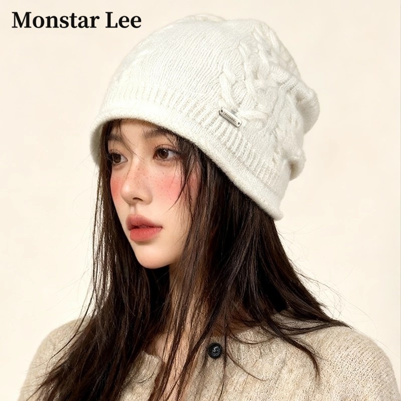 Monstar Lee日本设计师联名款复古针织堆堆帽羊毛保暖大头围冷帽,服饰配件/皮带/帽子/围巾,帽子,淘宝优惠券,粉丝福利购,淘宝优惠卷