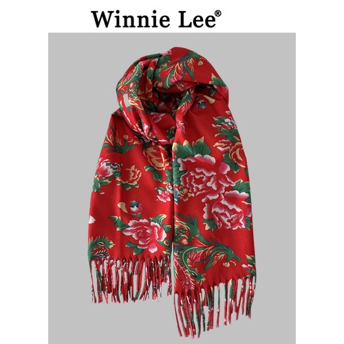 WinnieLee中国风东北披肩围巾