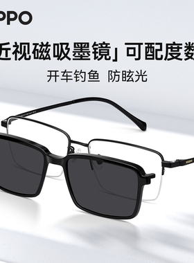 ZIPPO近视眼镜男2025新可配度数防蓝光偏光磁吸方框墨镜女14118