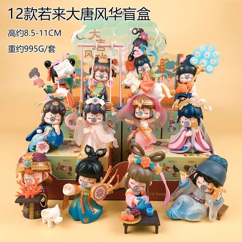 创意大唐风华盲盒手办中国风摆件