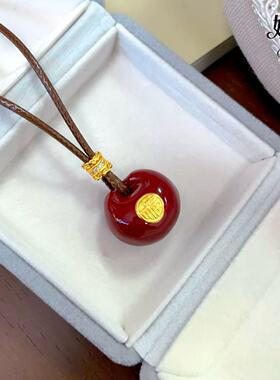 新中式春节福气滴油红胖福吊坠久不掉色新年锁包轻奢高级感毛衣链