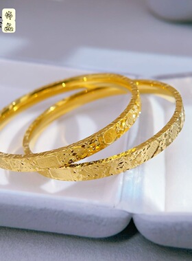 时尚CNC三面爆闪碎冰冰吉祥如意平安吉言手镯女个性时尚亮面手环