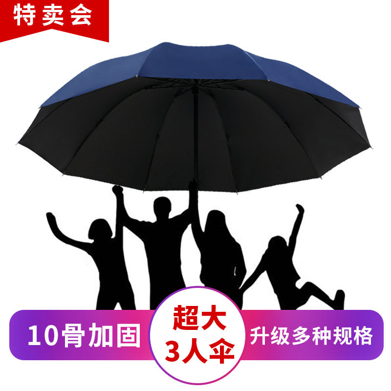 雨伞大号晴雨伞两用遮阳伞三人双人加固三折叠男士商务广告伞图片