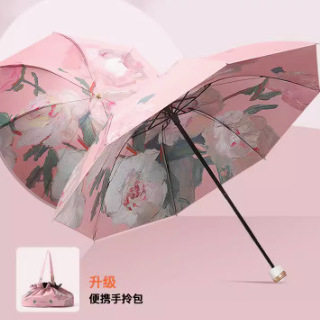 雨伞双面三折五折新款双层黑胶遮阳伞晴雨两用伞太阳伞手动伞中