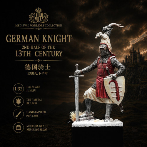 魔铸馆锡制手工涂装历史人物兵人收藏雕像- 德国骑士13世纪后半页