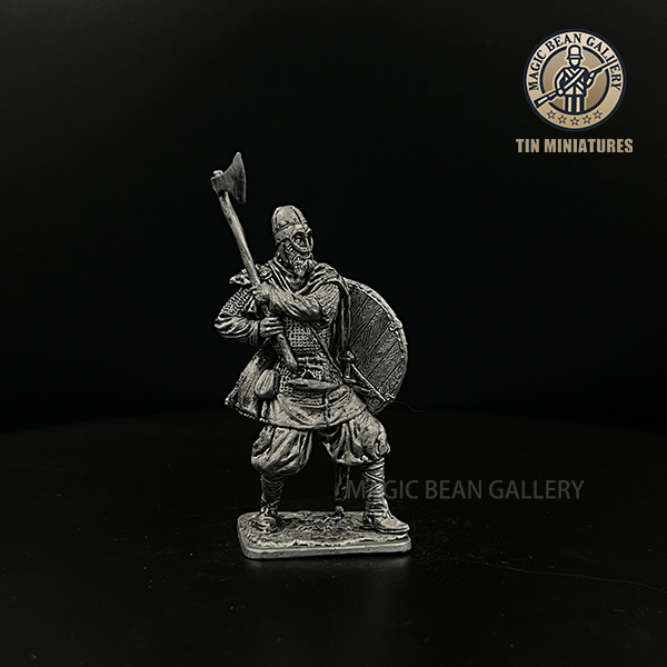 金属兵人锡制模型收藏品装饰品礼物金属摆件手持大斧的瓦兰吉安人