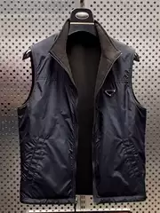 23176 Autumn and Winter New Product, Stand-Up Collar, Double-Sided Vest, High-Quality, Fashionable, Versatile, Stylish, Trendy and Comfortable