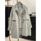 高级感纯棉立领外套女 宽松休闲中长款 超好看风衣2025春秋新款 韩版