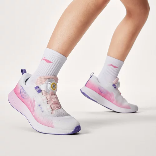 李宁女大童飞云扣反光减震回弹童跑步鞋YKFU136-16