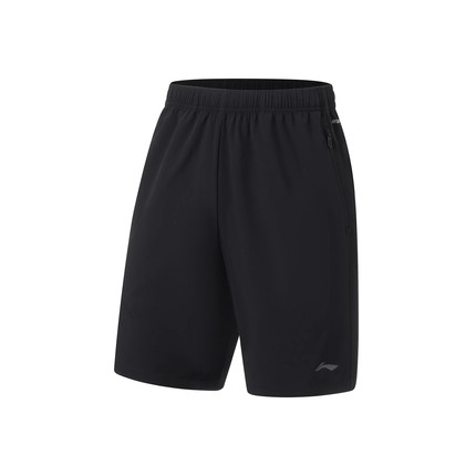 李宁速干短裤男裤2023夏季新款健身透气舒适梭织运动裤AKST297