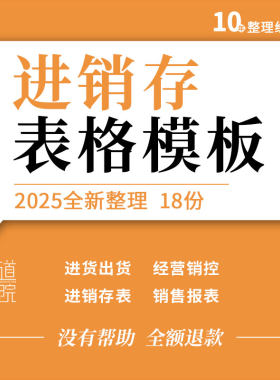 企业公司仓库进销存表格送货出货单销售明细报表商品盘点表格模板