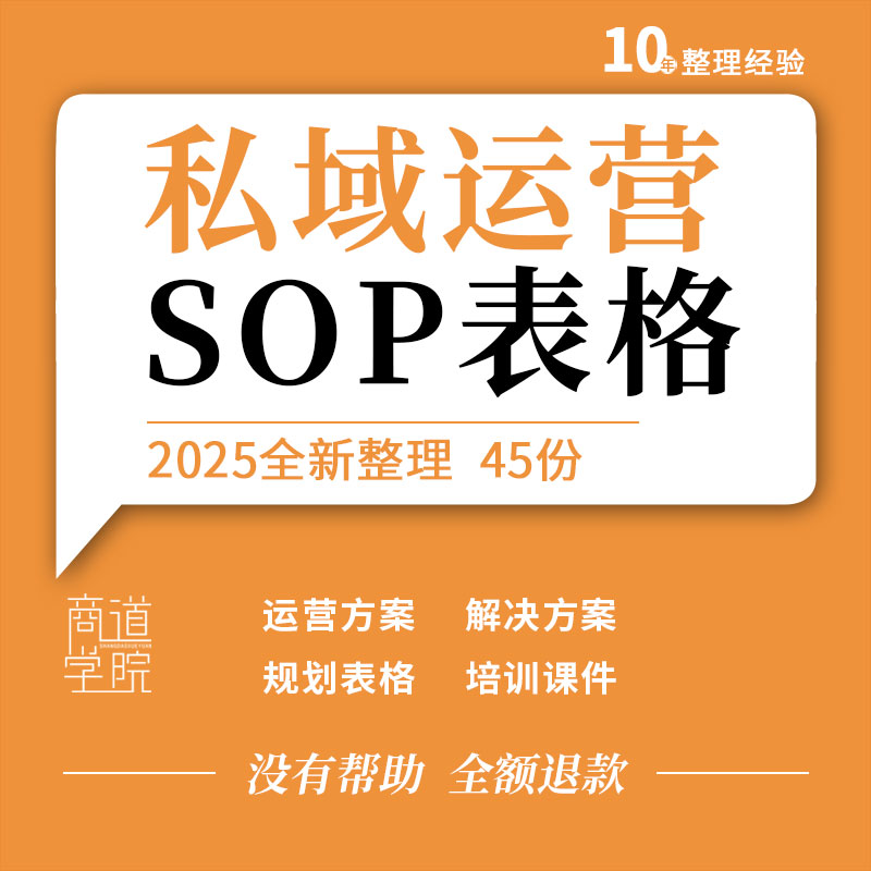 电商购物中心餐饮品牌私域流量体系运营SOP方案规划表格培训课件