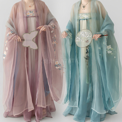 花小衣原创汉服女【青玉枝】唐制齐胸刺绣印花复原古风日常春夏款