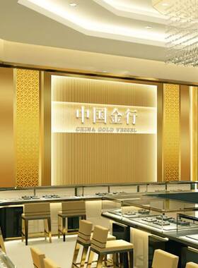 珠宝店背景墙壁纸黄金首饰直播间背景布玉石玉器店铺装修墙纸墙布
