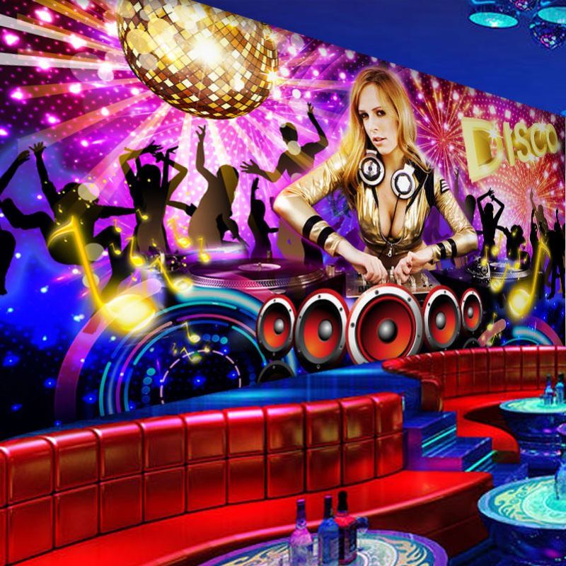 KTV包厢墙纸酒吧墙面装饰房间专用性感美女壁画包房包间装修壁纸