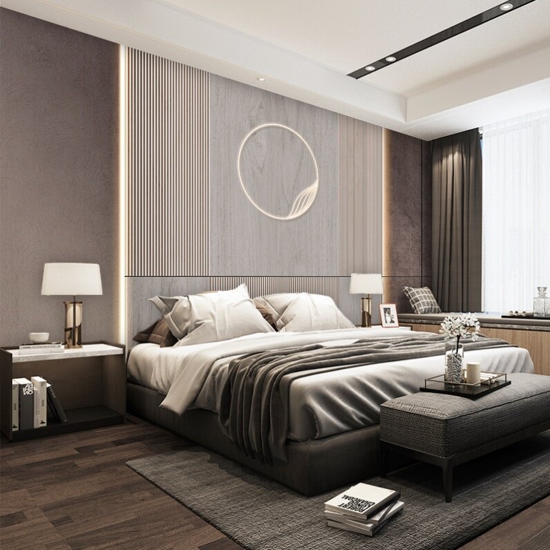 后现代简约轻奢风格壁纸客厅沙发卧室床头背景墙布灰色仿水泥墙纸