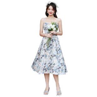 法式小晚礼服女2025新款高级感名媛宴会生日party连衣裙性感吊带