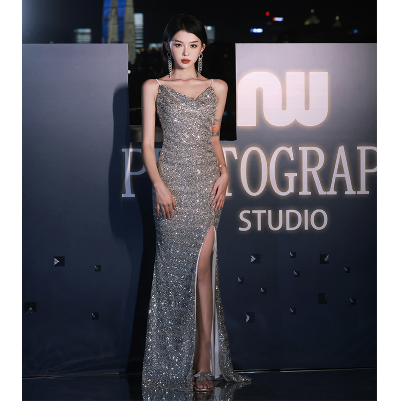 绎冉时尚吊带长裙晚礼服