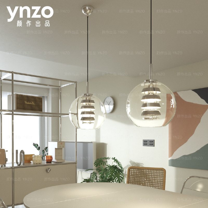 颜作包豪斯餐厅电镀吊灯