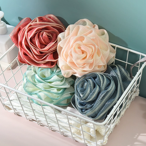 Большое милое банное полотенце с розой в составе, шарик для ванны