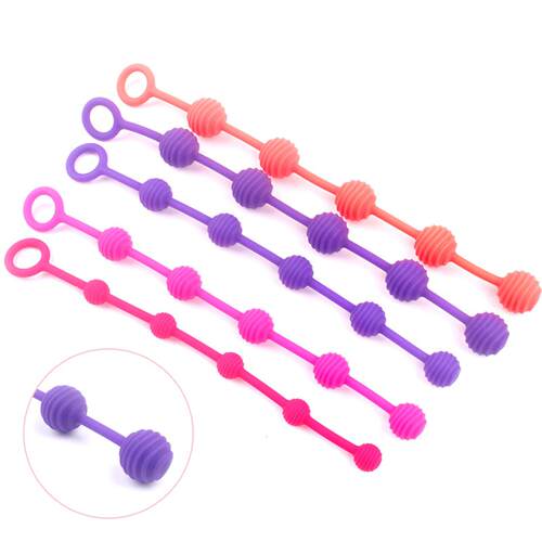 Striped Beads Silicone Anal Back Court Beads Couples Flirt A