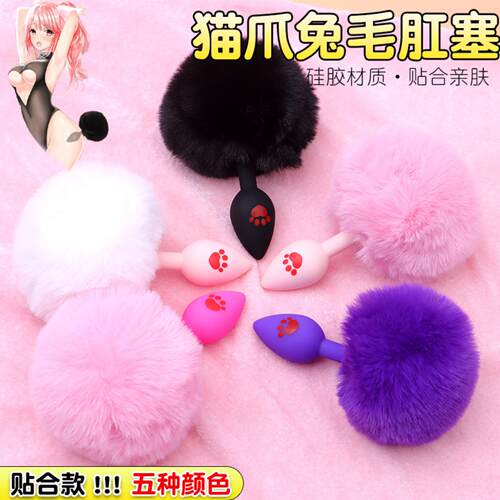 Cat's Claw Silicone Anal Plug Fur Ball Bunny Tail Back Court