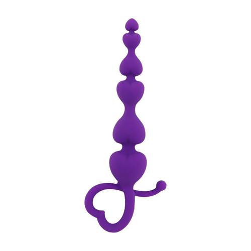 Silicone Heart-shaped Backcourt Beads Anal Plug Men's and Wo