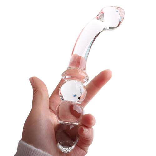Pagoda Happy Stick Crystal Dome Glass Back Dome Anal Plug Fe