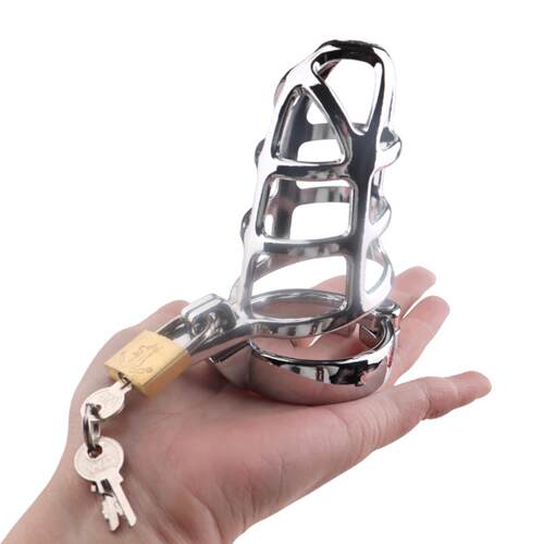 Chastity Birdcage Stainless Steel Chastity Lock Male Adult S
